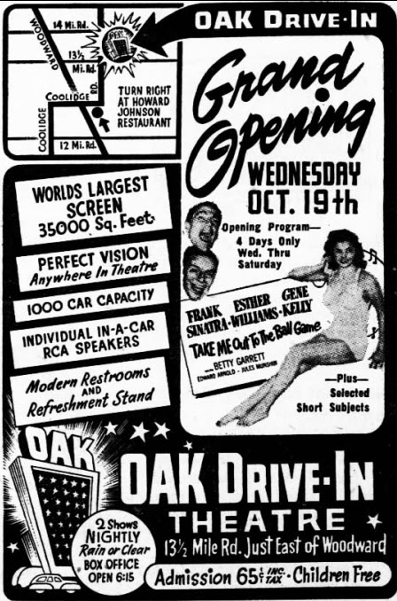 Oak Drive-In Theatre - Old Ad (newer photo)